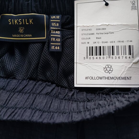 Sik Silk Rip Stop Nylon Cargo Jogger Parachute Pants Toggle Drawcord US 8 M NOS - Picture 6 of 6